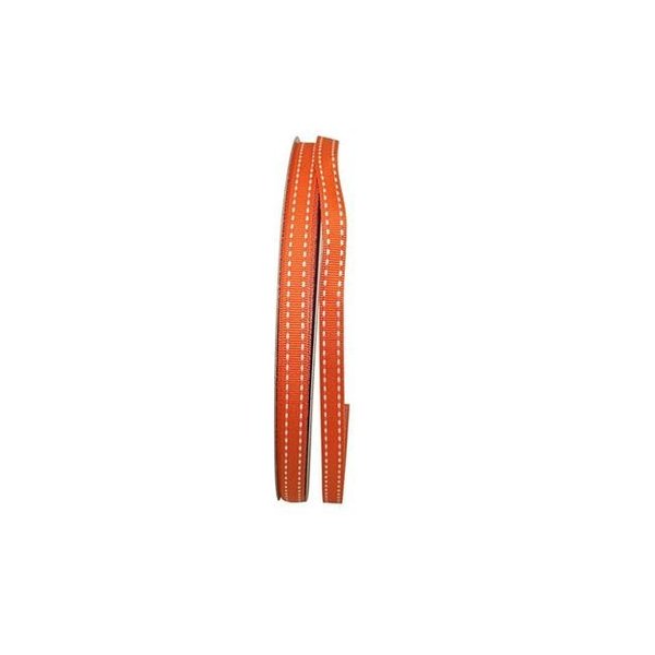 Reliant Ribbon Reliant Ribbon 25133-058-15K 0.375 in. 50 Yards Grosgrain Saddle Stitch Ribbon; Orange 25133-058-15K